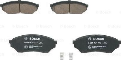 BOSCH 0 986 424 713 - Тормозные колодки, дисковые, комплект www.autospares.lv