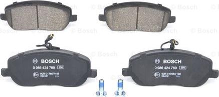 BOSCH 0 986 424 789 - Bremžu uzliku kompl., Disku bremzes www.autospares.lv