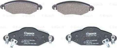 BOSCH 0 986 424 788 - Bremžu uzliku kompl., Disku bremzes www.autospares.lv