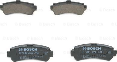 BOSCH 0 986 424 734 - Bremžu uzliku kompl., Disku bremzes www.autospares.lv