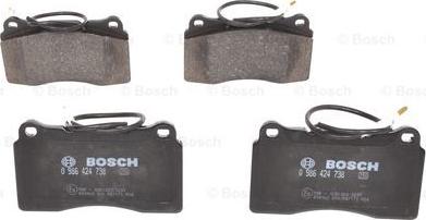 BOSCH 0 986 424 738 - Bremžu uzliku kompl., Disku bremzes www.autospares.lv