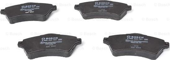 BOSCH 0 986 424 721 - Bremžu uzliku kompl., Disku bremzes www.autospares.lv