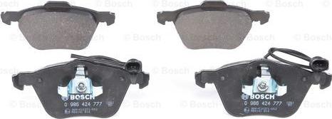 BOSCH 0 986 424 777 - Тормозные колодки, дисковые, комплект www.autospares.lv