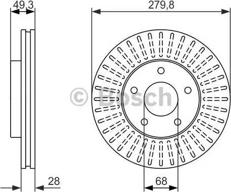 BOSCH 0 986 479 929 - Bremžu diski autospares.lv