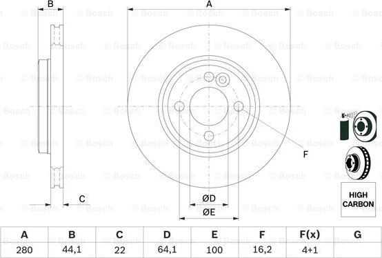 BOSCH 0 986 479 437 - Bremžu diski www.autospares.lv