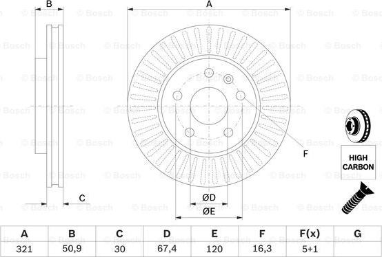 BOSCH 0 986 479 544 - Bremžu diski autospares.lv