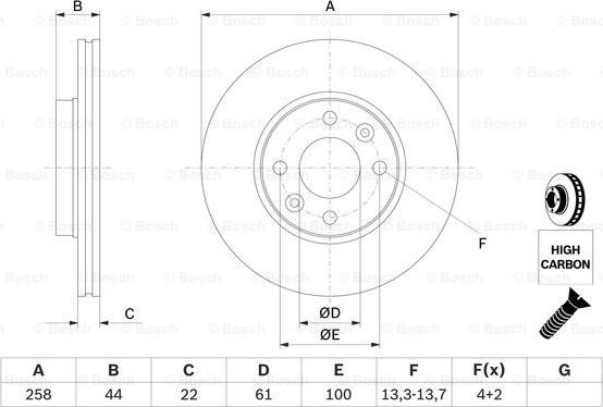 BOSCH 0 986 479 556 - Bremžu diski www.autospares.lv