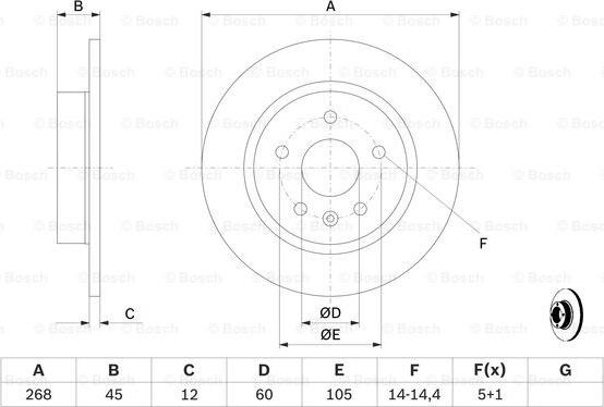 BOSCH 0 986 479 645 - Bremžu diski www.autospares.lv