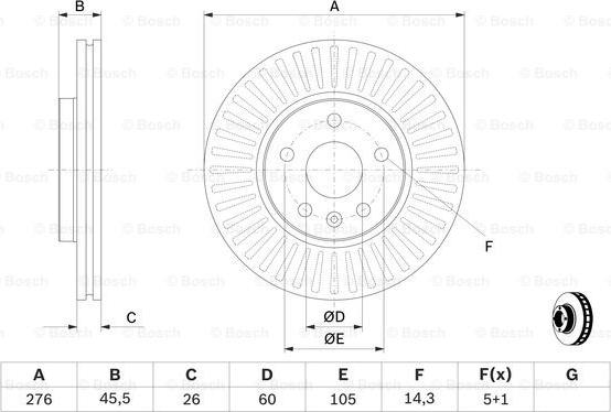 BOSCH 0 986 479 643 - Bremžu diski www.autospares.lv