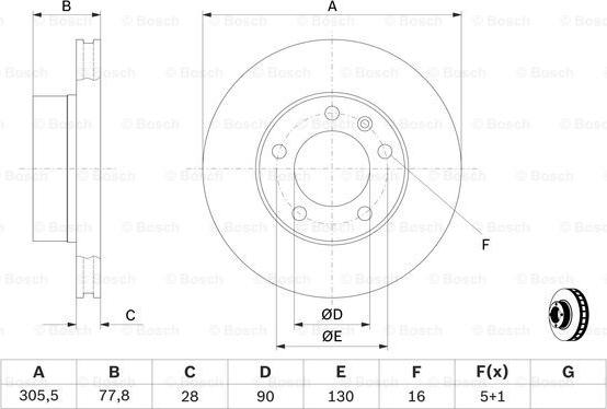 BOSCH 0 986 479 001 - Bremžu diski autospares.lv