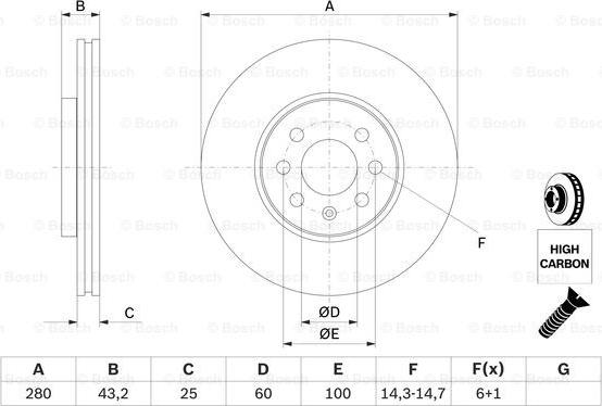 BOSCH 0 986 479 077 - Bremžu diski www.autospares.lv