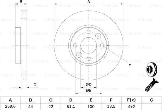 BOSCH 0 986 479 B73 - Bremžu diski autospares.lv