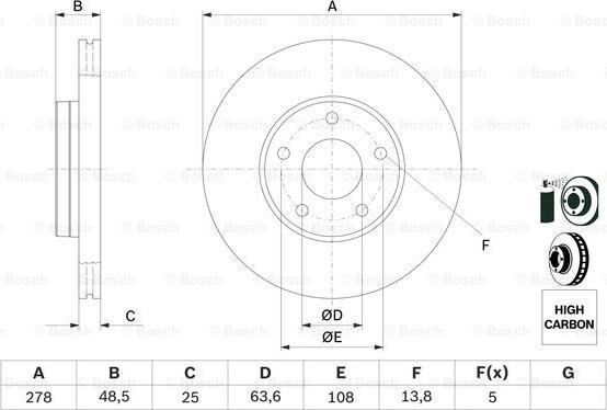 BOSCH 0 986 479 173 - Bremžu diski www.autospares.lv