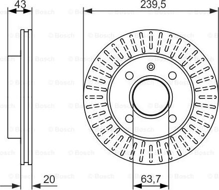 BOSCH 0 986 479 874 - Тормозной диск www.autospares.lv