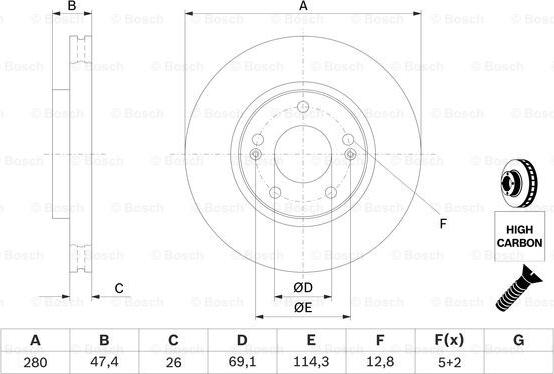 BOSCH 0 986 479 368 - Bremžu diski www.autospares.lv