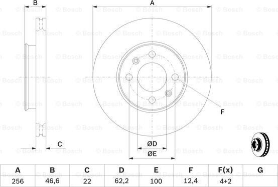 BOSCH 0 986 479 367 - Bremžu diski www.autospares.lv