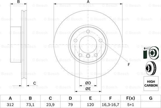 BOSCH 0 986 479 381 - Bremžu diski www.autospares.lv