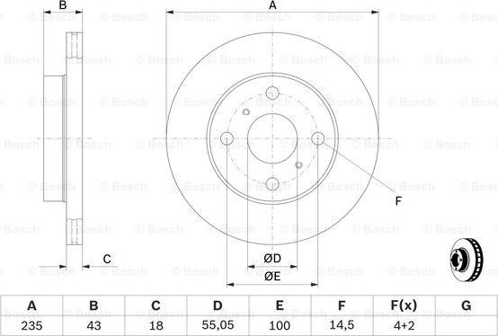 BOSCH 0 986 479 244 - Тормозной диск www.autospares.lv