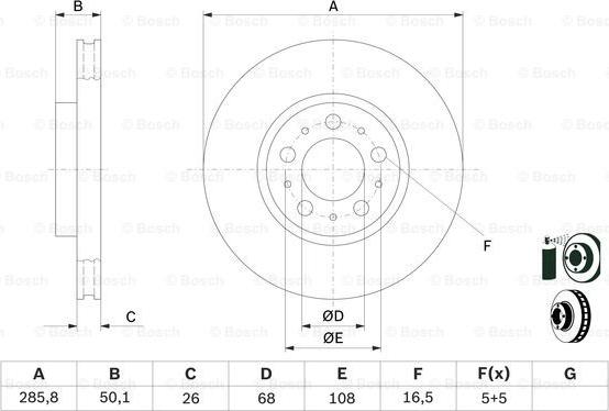 BOSCH 0 986 479 210 - Bremžu diski www.autospares.lv