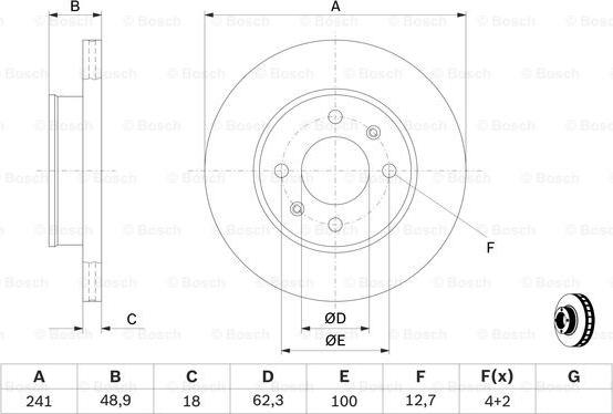 BOSCH 0 986 479 286 - Bremžu diski www.autospares.lv