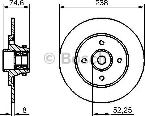 BOSCH 0 986 479 281 - Bremžu diski autospares.lv