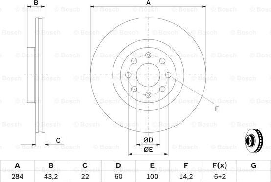 BOSCH 0 986 479 224 - Bremžu diski autospares.lv