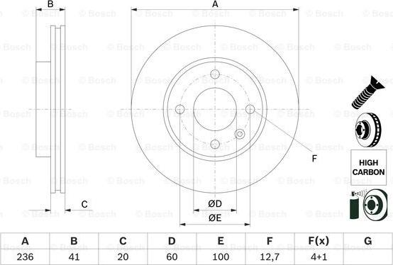 BOSCH 0 986 479 D91 - Bremžu diski www.autospares.lv