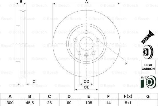 BOSCH 0 986 479 D93 - Bremžu diski www.autospares.lv