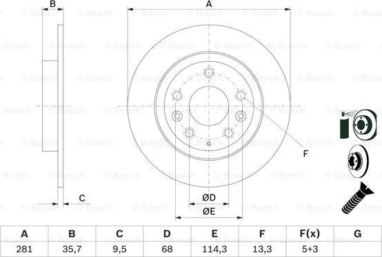 BOSCH 0 986 479 E55 - Bremžu diski www.autospares.lv