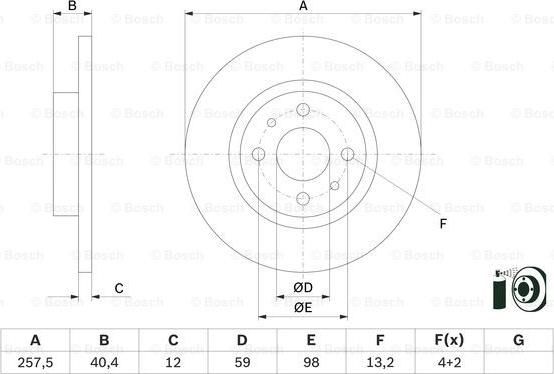 BOSCH 0 986 479 E65 - Bremžu diski www.autospares.lv