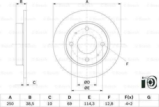 BOSCH 0 986 479 E70 - Bremžu diski www.autospares.lv