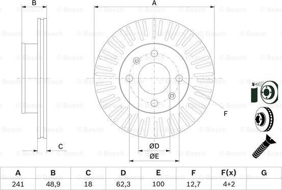 BOSCH 0 986 479 E73 - Bremžu diski www.autospares.lv