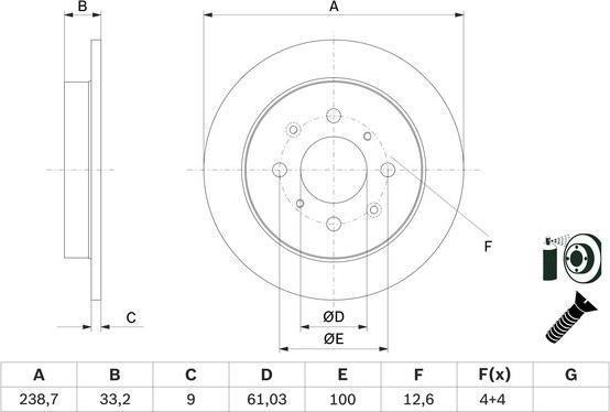 BOSCH 0 986 479 F34 - Bremžu diski www.autospares.lv