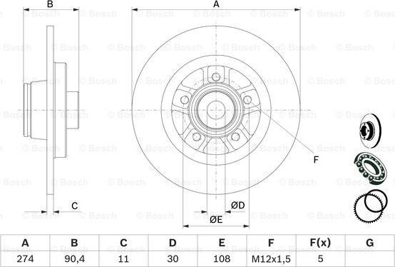 BOSCH 0 986 479 F30 - Bremžu diski www.autospares.lv