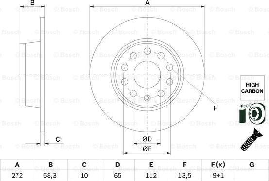 BOSCH 0 986 479 F23 - Bremžu diski www.autospares.lv