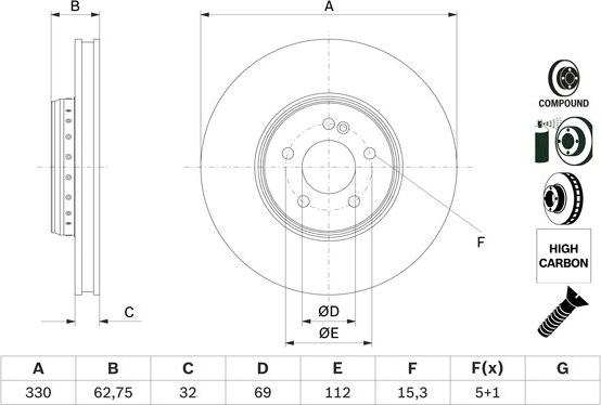 BOSCH 0 986 479 G43 - Bremžu diski www.autospares.lv