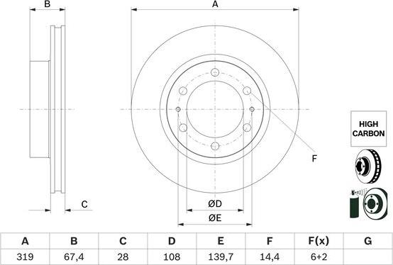 BOSCH 0 986 479 G19 - Bremžu diski www.autospares.lv