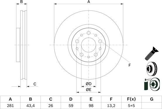 BOSCH 0 986 479 G82 - Bremžu diski www.autospares.lv