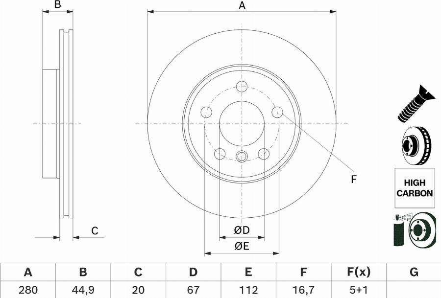 BOSCH 0 986 479 H70 - Bremžu diski www.autospares.lv