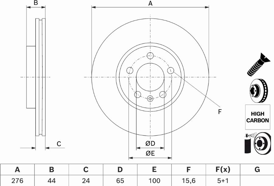 BOSCH 0 986 479 H71 - Bremžu diski www.autospares.lv