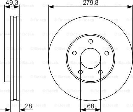 BOSCH 0 986 479 R90 - Bremžu diski autospares.lv