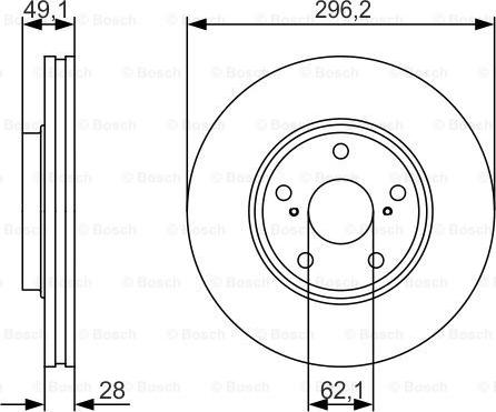 BOSCH 0 986 479 R28 - Bremžu diski autospares.lv