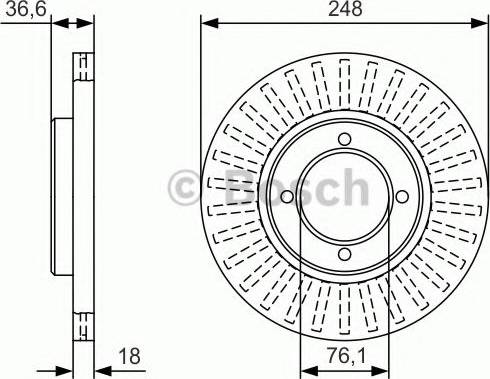 BOSCH 0 986 479 T64 - Bremžu diski autospares.lv