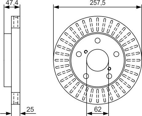 BOSCH 0 986 479 U05 - Bremžu diski autospares.lv