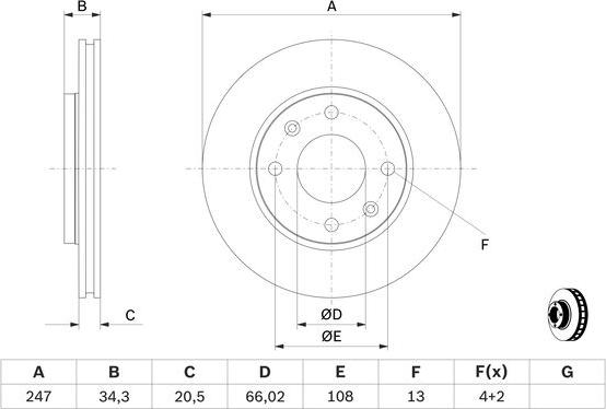 BOSCH 0 986 479 W62 - Bremžu diski autospares.lv