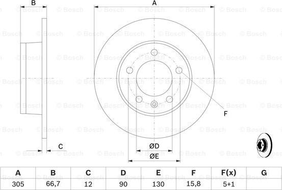 BOSCH 0 986 478 970 - Bremžu diski www.autospares.lv