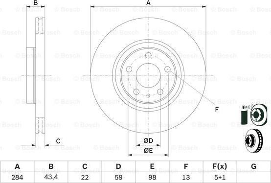 BOSCH 0 986 478 521 - Bremžu diski autospares.lv