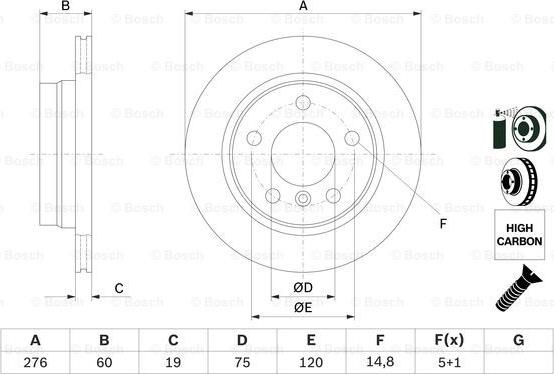 BOSCH 0 986 478 642 - Тормозной диск www.autospares.lv