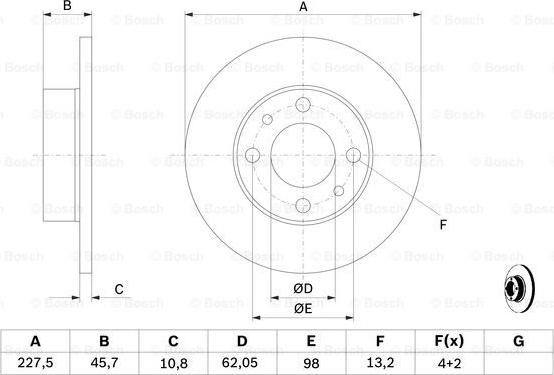 BOSCH 0 986 478 063 - Тормозной диск www.autospares.lv