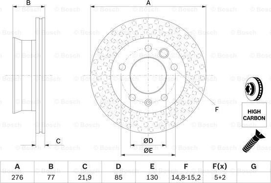 BOSCH 0 986 478 849 - Тормозной диск www.autospares.lv